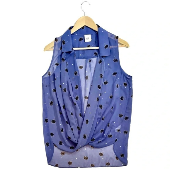 Cabi Crossover Floral Sheer Blouse - Picture 1 of 4